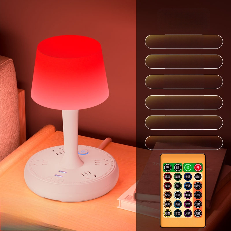 Balso valdymo išmanioji LED stalinė lempa su kištuku ir USB įkrovimu, 10A/250V, CCC sertifikatas, namų/bendrabučio/komercinei naudojimui