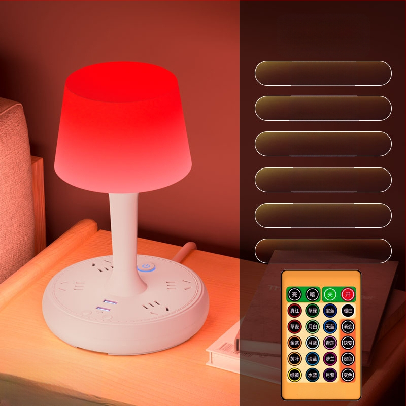 Balso valdymo išmanioji LED stalinė lempa su kištuku ir USB įkrovimu, 10A/250V, CCC sertifikatas, namų/bendrabučio/komercinei naudojimui