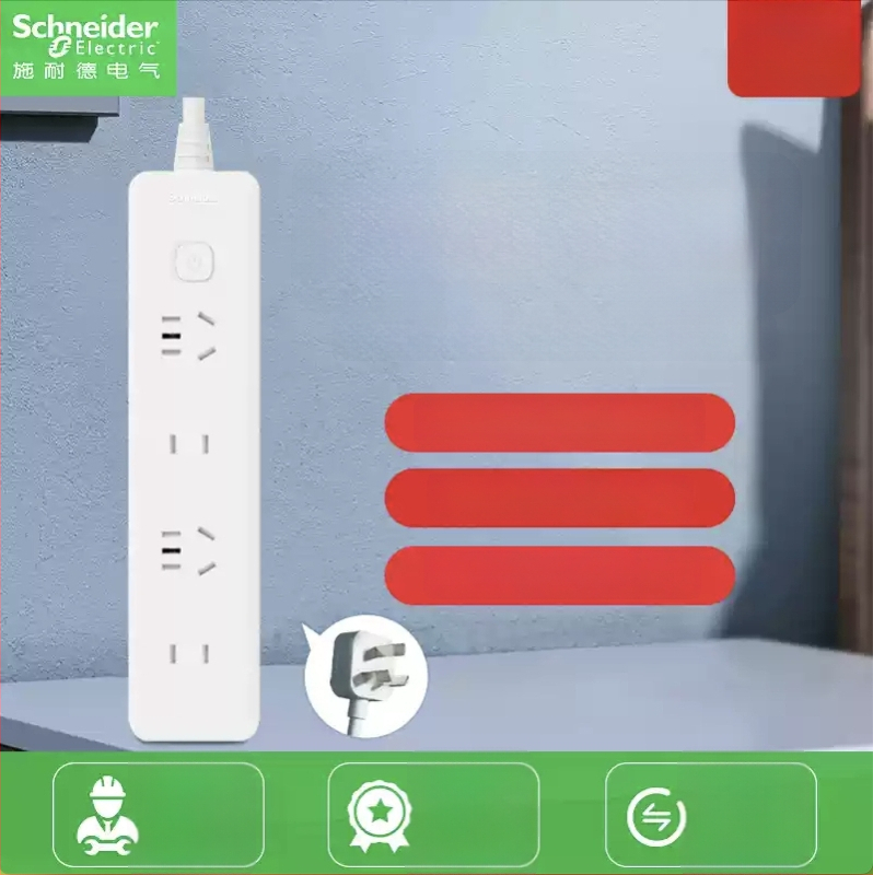 Schneider Electric USB maitinimo juosta, 10A, 220V, 2000W, tipas 86, naujas nacionalinis standartas
