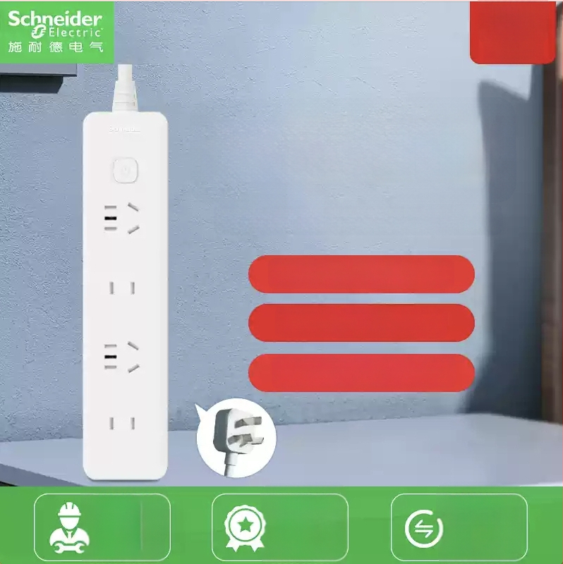 Schneider Electric USB maitinimo juosta, 10A, 220V, 2000W, tipas 86, naujas nacionalinis standartas