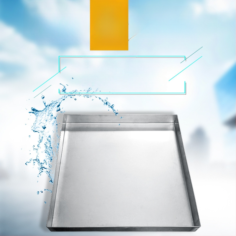 304 nehrđajući čelik, plitka tava za skupljanje vode, kvadratni i pravokutni oblik, brušena površina, univerzalna uporaba, novi kineski stil