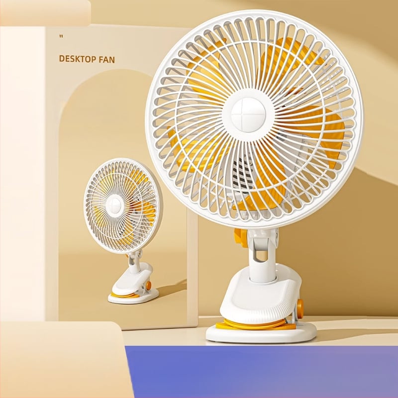 Mini klipsi/galda ventilators ar sienas stiprinājumu, 5 lāpstiņas, AC motors, 2 ātrumi, tīkla barošana