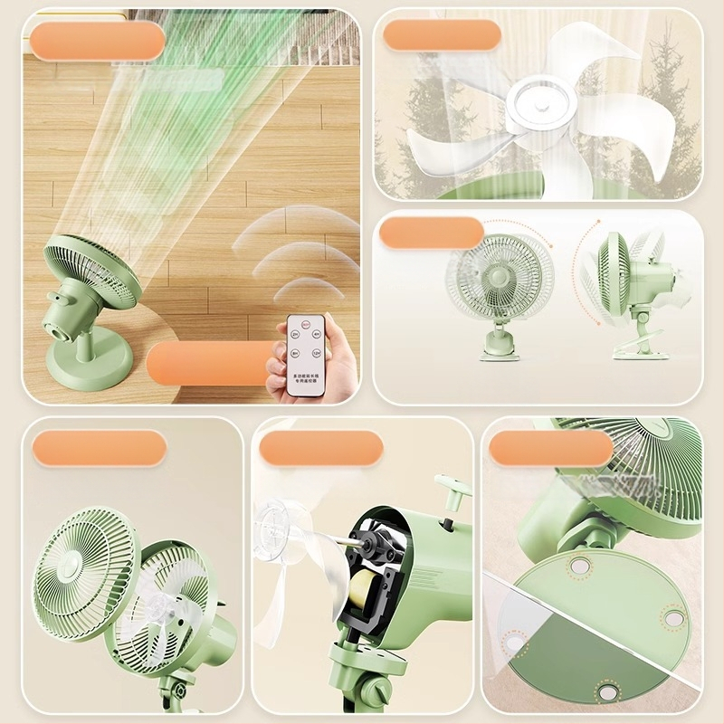 Mini klipsi/galda ventilators ar sienas stiprinājumu, 5 lāpstiņas, AC motors, 2 ātrumi, tīkla barošana