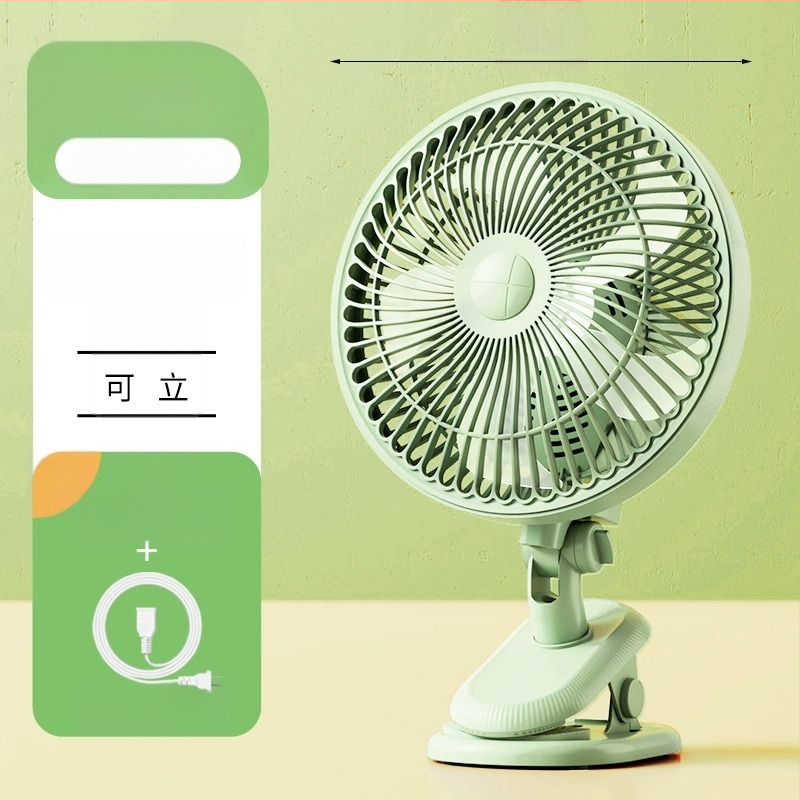 Mini klipsi/galda ventilators ar sienas stiprinājumu, 5 lāpstiņas, AC motors, 2 ātrumi, tīkla barošana