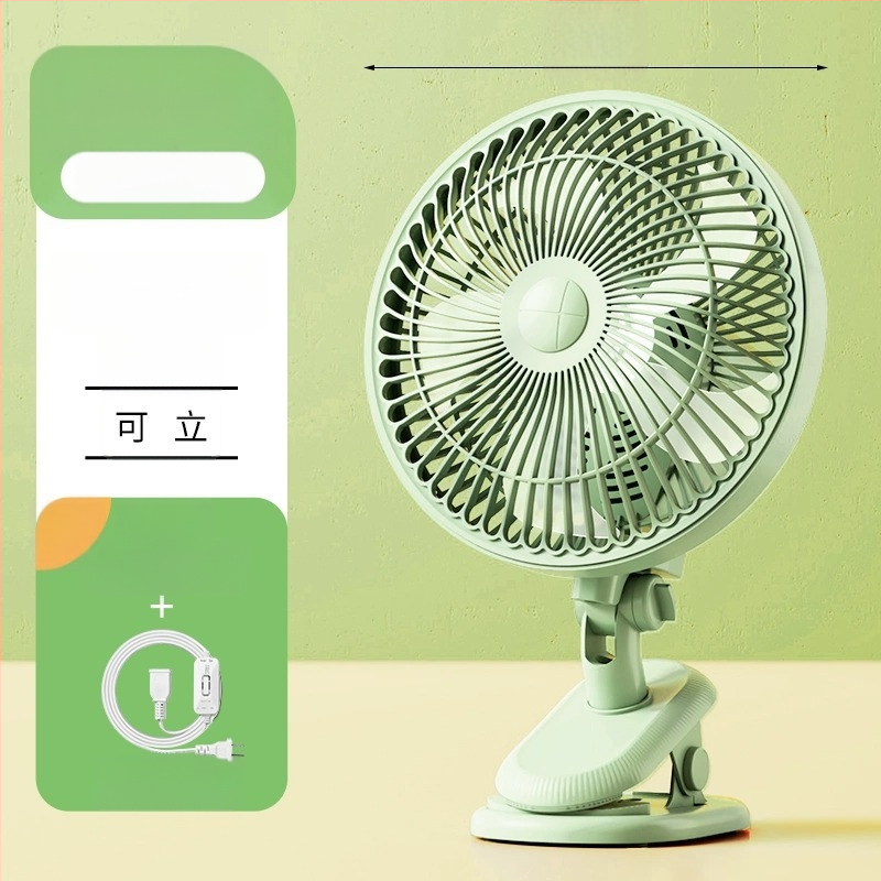 Mini klipsi/galda ventilators ar sienas stiprinājumu, 5 lāpstiņas, AC motors, 2 ātrumi, tīkla barošana