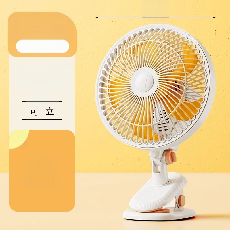 Mini klipsi/galda ventilators ar sienas stiprinājumu, 5 lāpstiņas, AC motors, 2 ātrumi, tīkla barošana