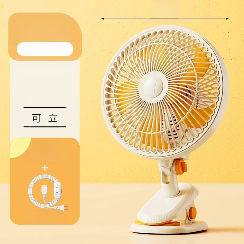 Mini klipsi/galda ventilators ar sienas stiprinājumu, 5 lāpstiņas, AC motors, 2 ātrumi, tīkla barošana