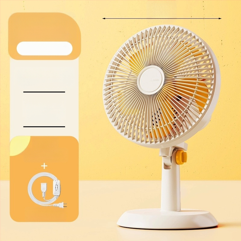 Mini klipsi/galda ventilators ar sienas stiprinājumu, 5 lāpstiņas, AC motors, 2 ātrumi, tīkla barošana