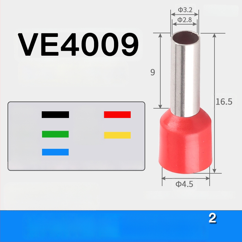 Shen Qibo rúrový terminál E0508 VE1008 E1508, PVC izolovaný, pre elektrikárov