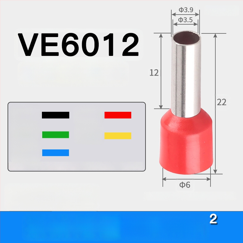 Shen Qibo rúrový terminál E0508 VE1008 E1508, PVC izolovaný, pre elektrikárov