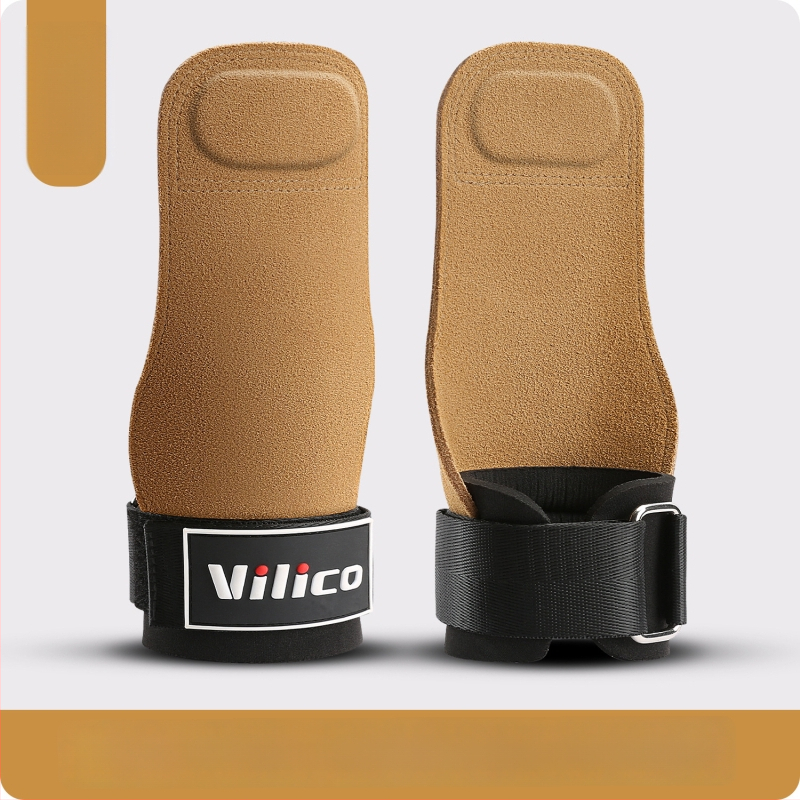 Protecție pentru palmă la ridicarea greutăților – piele de vită, anti-derapant, cu patru degete