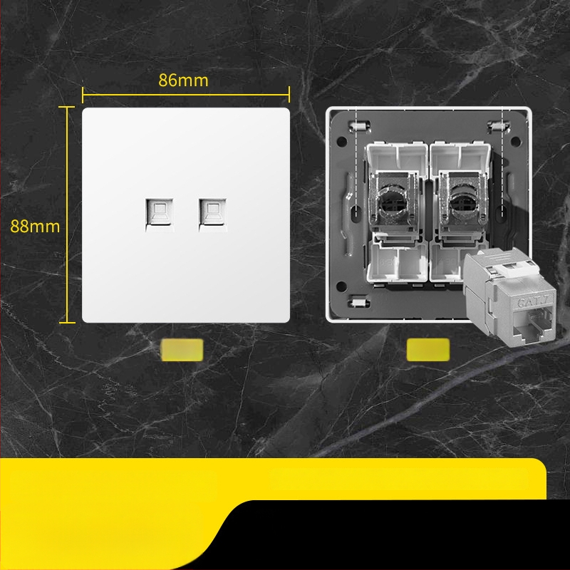 86 tipa Cat6 tīkla kontaktu panelis ar diviem savienotājiem — sienas montāža; standarts: Jaunais nacionālais standarts; zīmols: Jabra