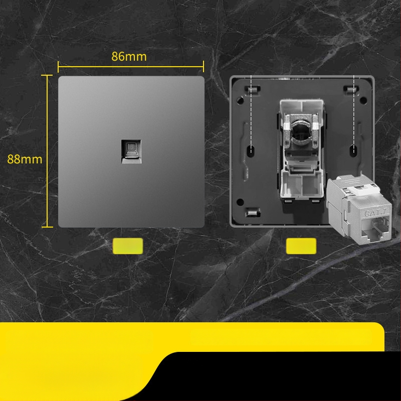 86 tipa Cat6 tīkla kontaktu panelis ar diviem savienotājiem — sienas montāža; standarts: Jaunais nacionālais standarts; zīmols: Jabra