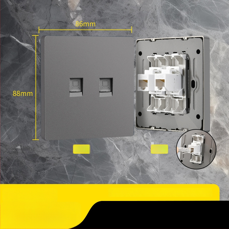 86 tipa Cat6 tīkla kontaktu panelis ar diviem savienotājiem — sienas montāža; standarts: Jaunais nacionālais standarts; zīmols: Jabra