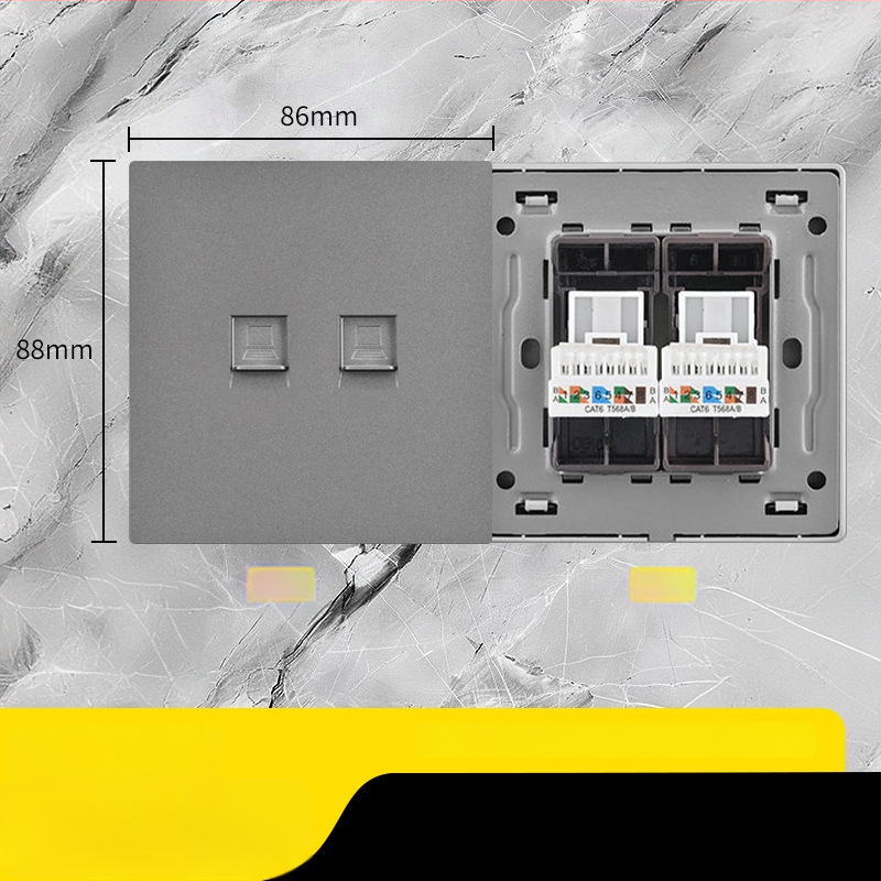 86 tipa Cat6 tīkla kontaktu panelis ar diviem savienotājiem — sienas montāža; standarts: Jaunais nacionālais standarts; zīmols: Jabra