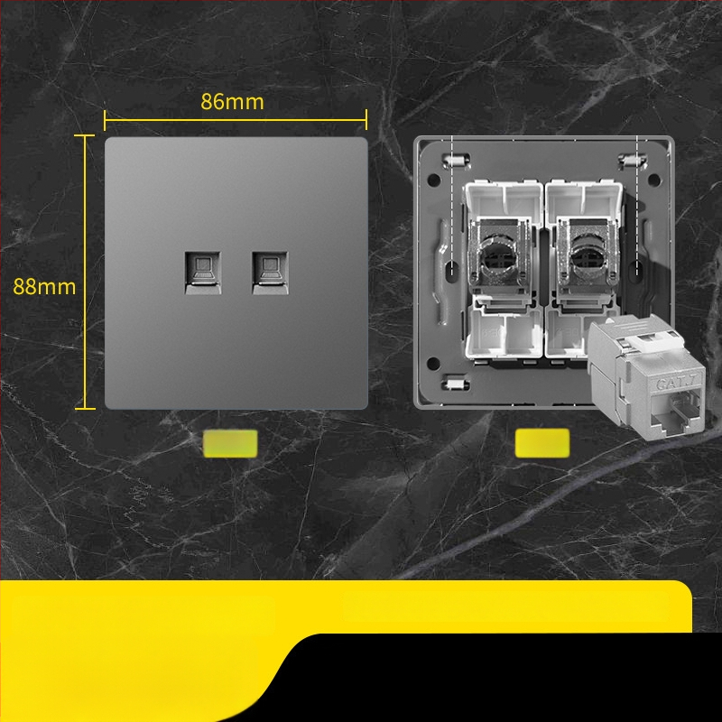 86 tipa Cat6 tīkla kontaktu panelis ar diviem savienotājiem — sienas montāža; standarts: Jaunais nacionālais standarts; zīmols: Jabra