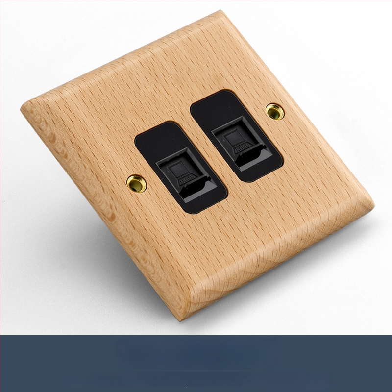 86 tipa sienas slēdzēja un kontaktpaneļa no masīvkoka ar bronzas sviru, 10A/220V, 3C sertificēts