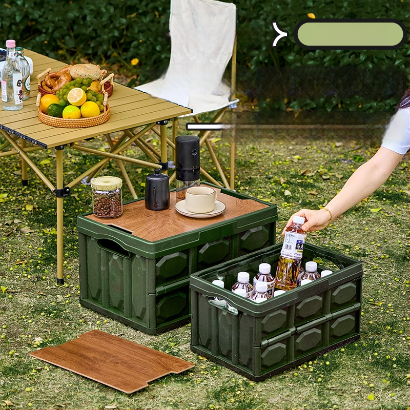 Sklopiva kutija za kampiranje – organizator prtljažnika automobila, PP plastika, kapacitet 20–30 L, sklopiva, prijenosna