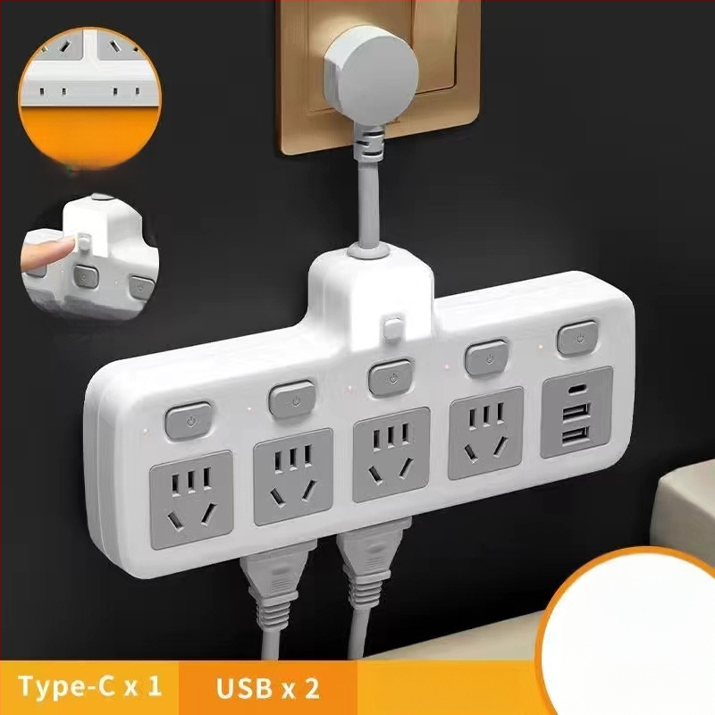 Hongting maitinimo juosta su kabeliu, 10A, 220-250V, 2500W, PVC korpusas, jungtis