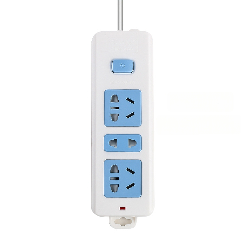 Maitinimo juostelė su nepriklausomu jungikliu, 3 kištukai, 10A, 100–250V, 2500W