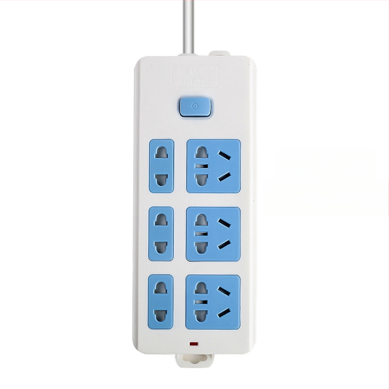 Maitinimo juostelė su nepriklausomu jungikliu, 3 kištukai, 10A, 100–250V, 2500W