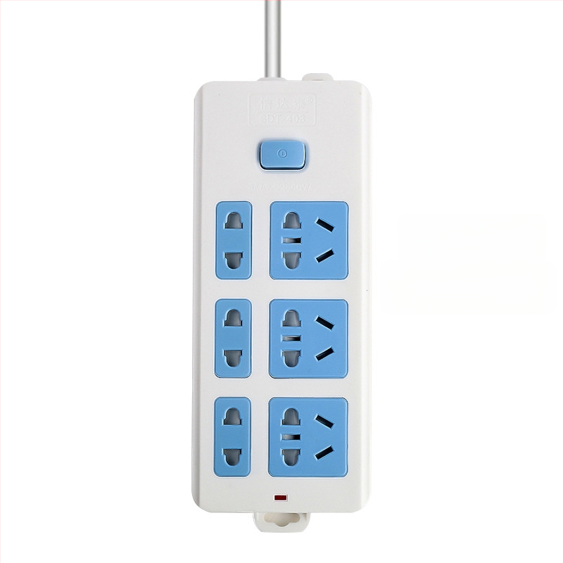 Maitinimo juostelė su nepriklausomu jungikliu, 3 kištukai, 10A, 100–250V, 2500W