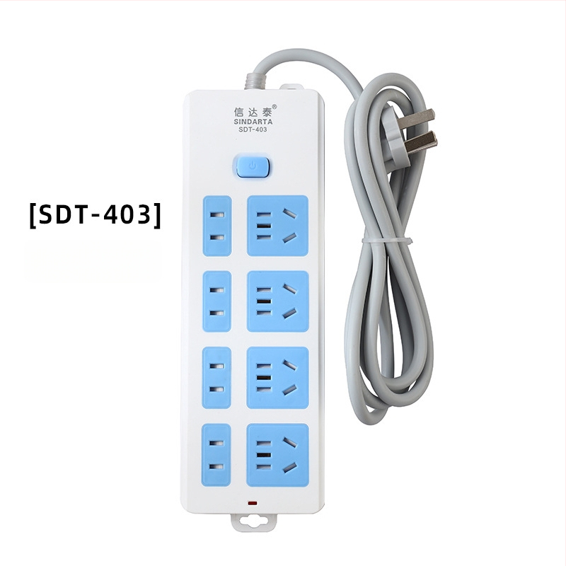 Maitinimo juostelė su nepriklausomu jungikliu, 3 kištukai, 10A, 100–250V, 2500W