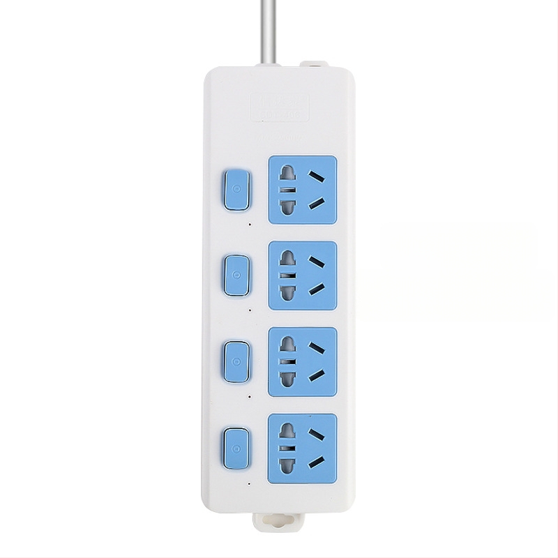 Maitinimo juostelė su nepriklausomu jungikliu, 3 kištukai, 10A, 100–250V, 2500W