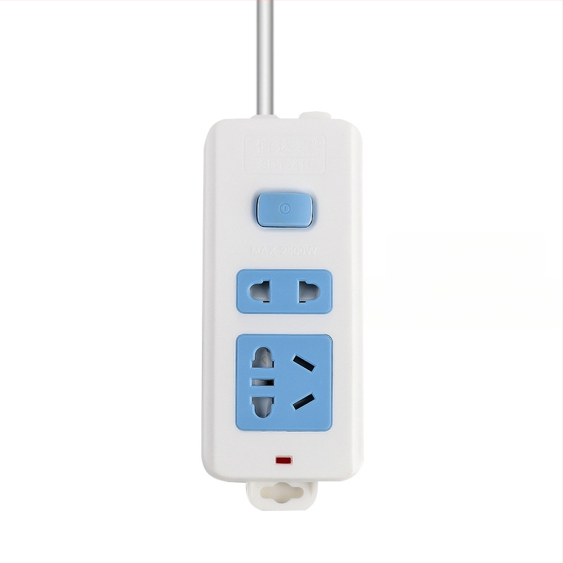 Maitinimo juostelė su nepriklausomu jungikliu, 3 kištukai, 10A, 100–250V, 2500W