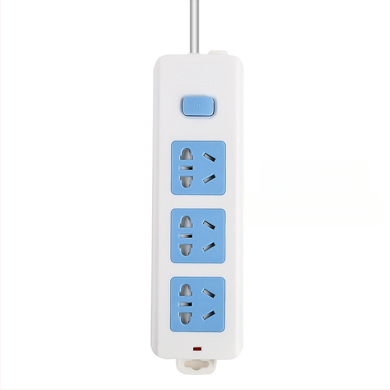 Maitinimo juostelė su nepriklausomu jungikliu, 3 kištukai, 10A, 100–250V, 2500W