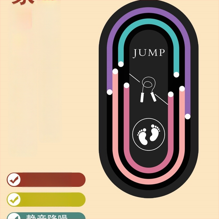 Saltea de yoga cu model geometric, groasă, absorbție a șocurilor, antiaderentă, izolare fonică; material: mătase