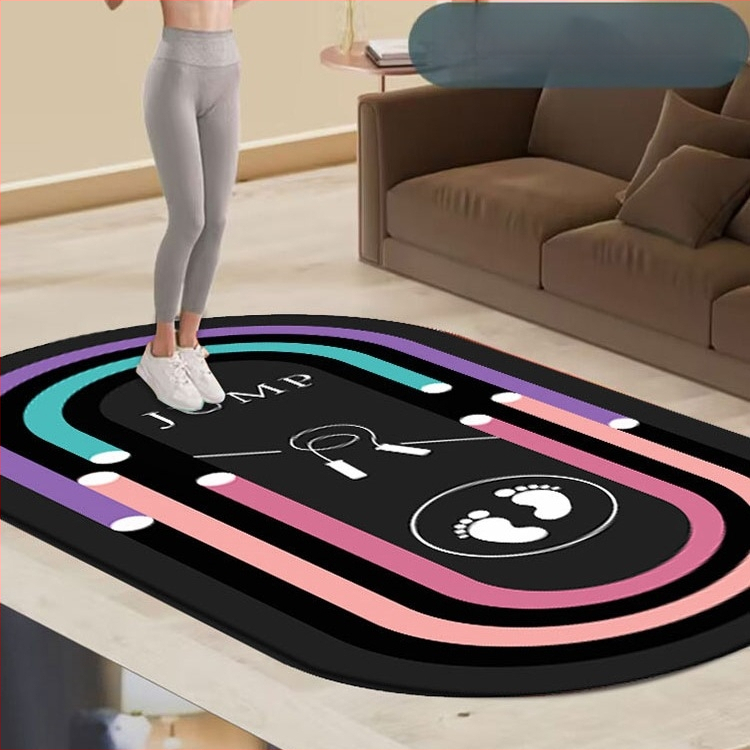 Saltea de yoga cu model geometric, groasă, absorbție a șocurilor, antiaderentă, izolare fonică; material: mătase