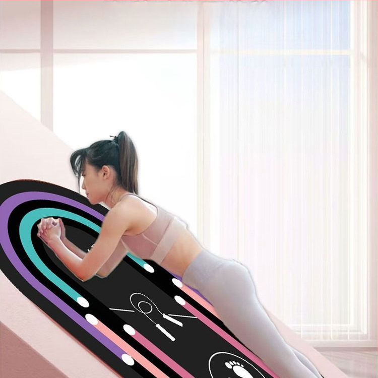 Saltea de yoga cu model geometric, groasă, absorbție a șocurilor, antiaderentă, izolare fonică; material: mătase