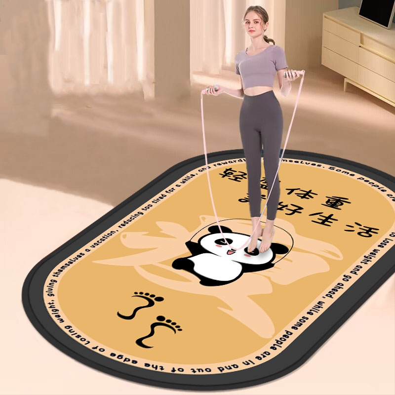 Saltea de yoga cu model geometric, groasă, absorbție a șocurilor, antiaderentă, izolare fonică; material: mătase