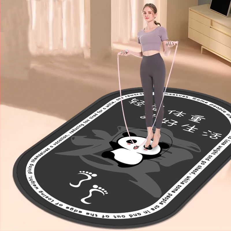 Saltea de yoga cu model geometric, groasă, absorbție a șocurilor, antiaderentă, izolare fonică; material: mătase