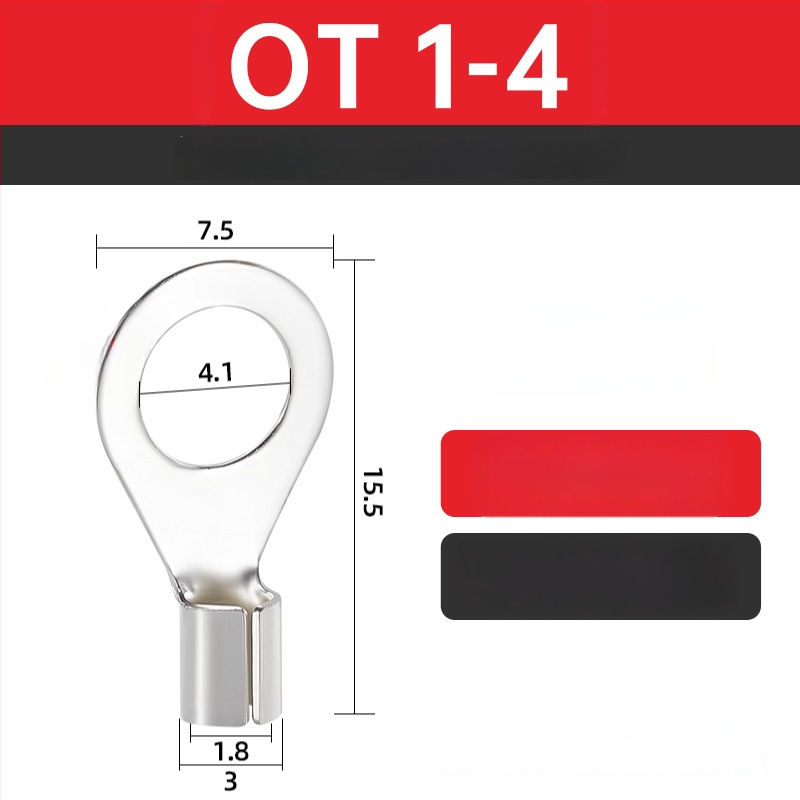 OT4-5 krimptterminālis apaļa kailā galva, O tips, atvērts deguns