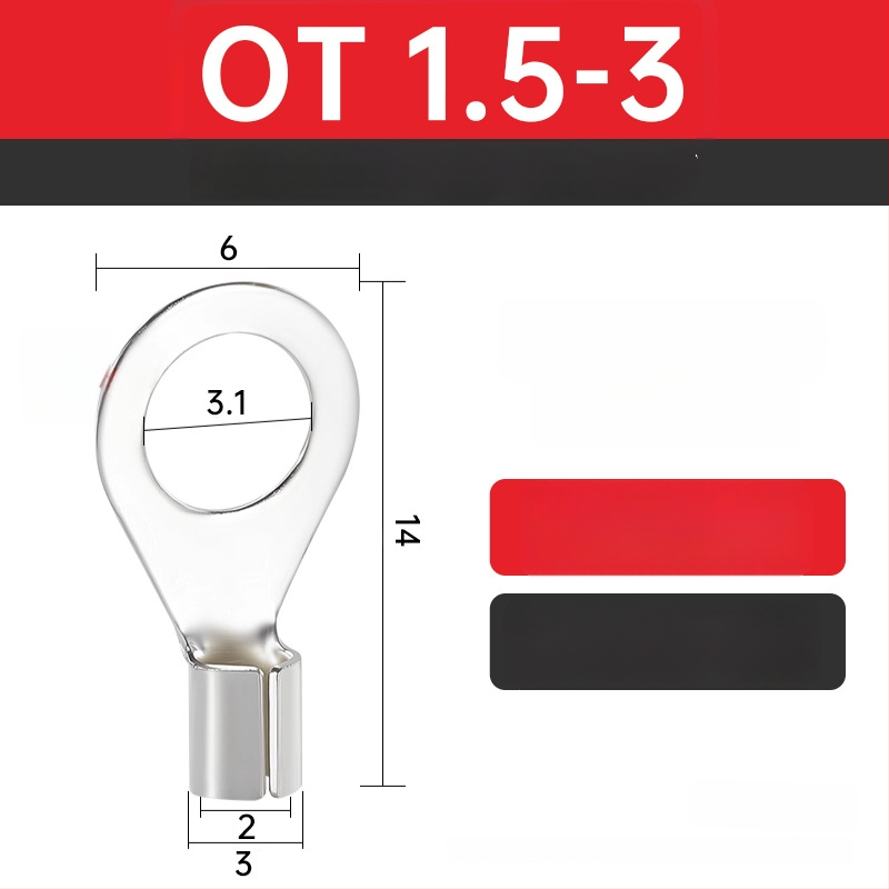 OT4-5 krimptterminālis apaļa kailā galva, O tips, atvērts deguns