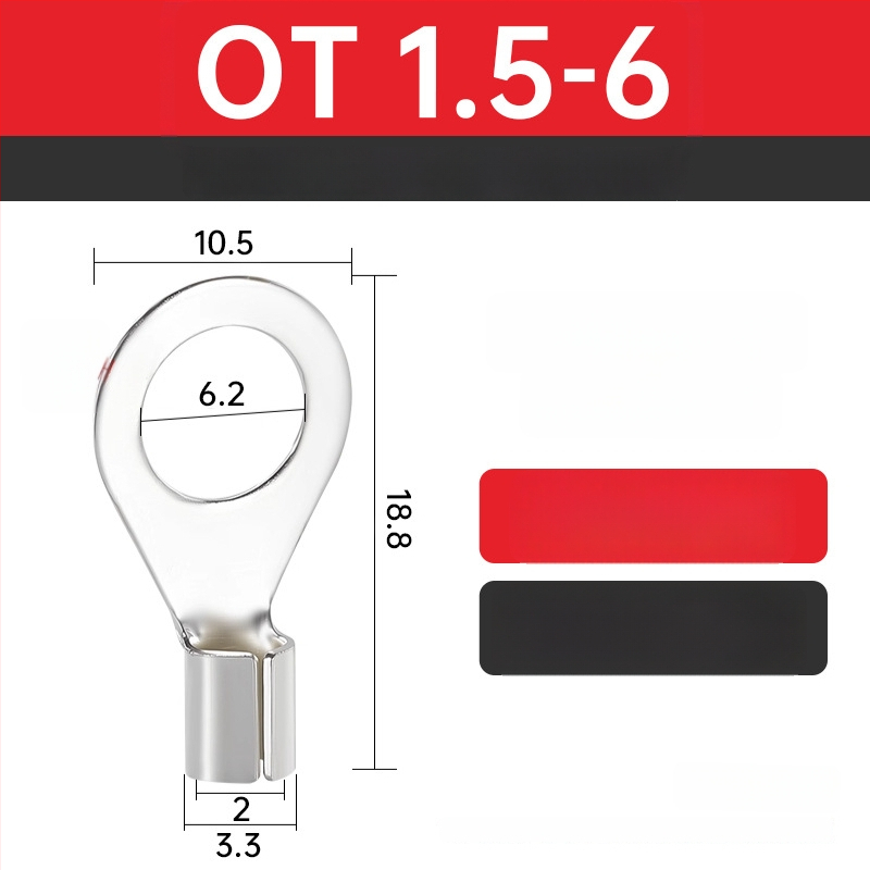 OT4-5 krimptterminālis apaļa kailā galva, O tips, atvērts deguns