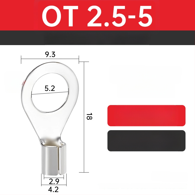 OT4-5 krimptterminālis apaļa kailā galva, O tips, atvērts deguns