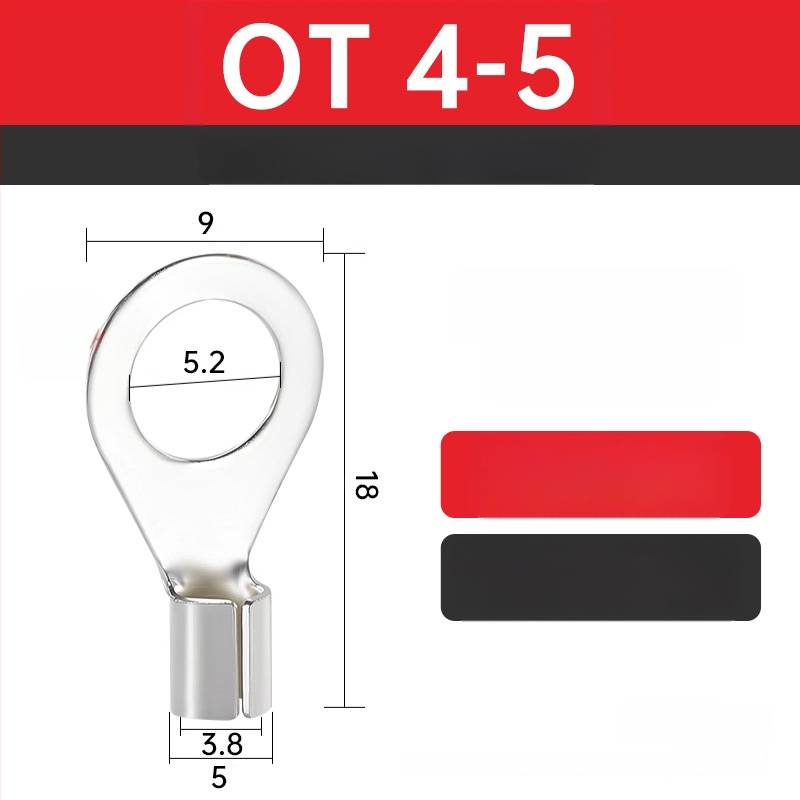 OT4-5 krimptterminālis apaļa kailā galva, O tips, atvērts deguns