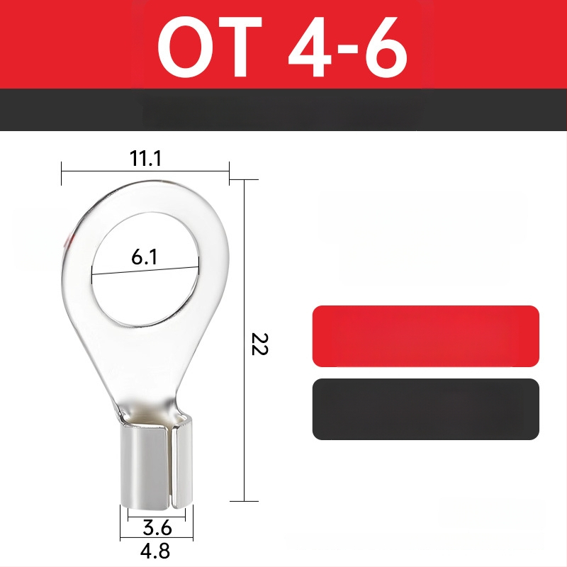 OT4-5 krimptterminālis apaļa kailā galva, O tips, atvērts deguns