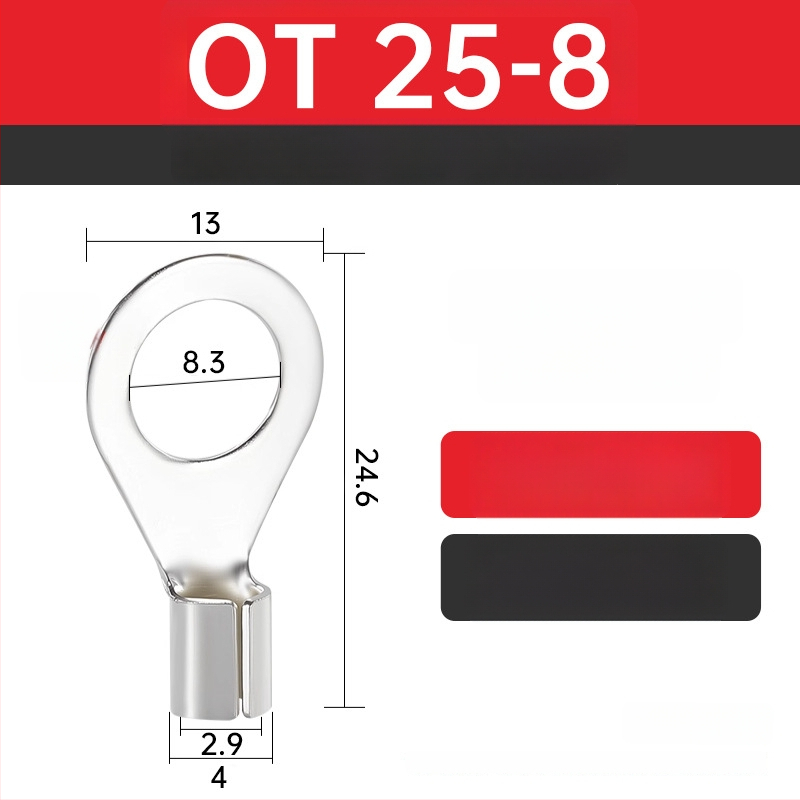 OT4-5 krimptterminālis apaļa kailā galva, O tips, atvērts deguns