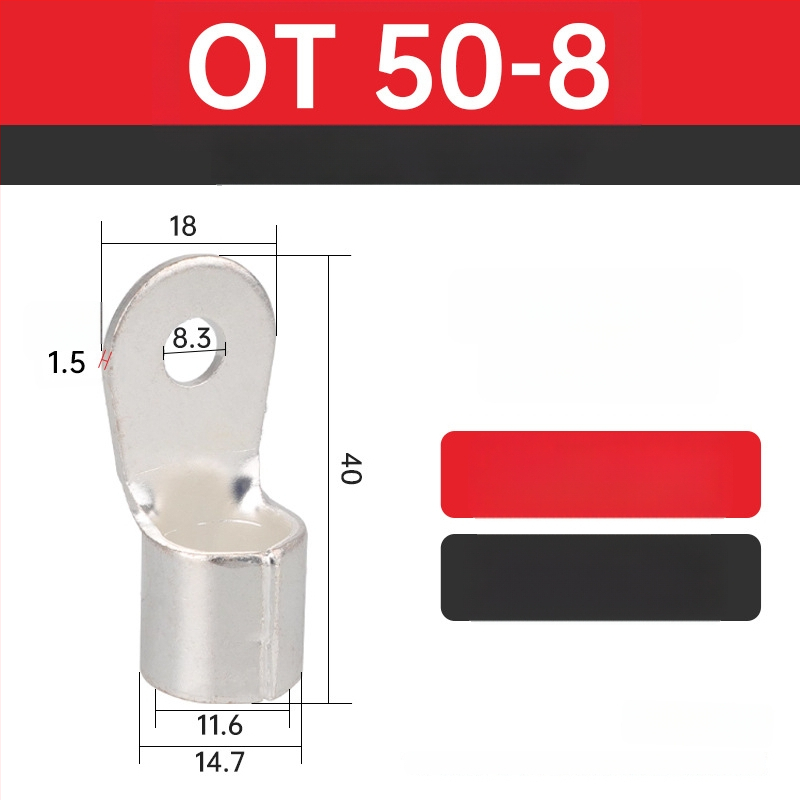 OT4-5 krimptterminālis apaļa kailā galva, O tips, atvērts deguns