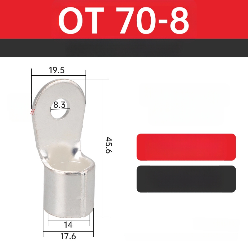 OT4-5 krimptterminālis apaļa kailā galva, O tips, atvērts deguns