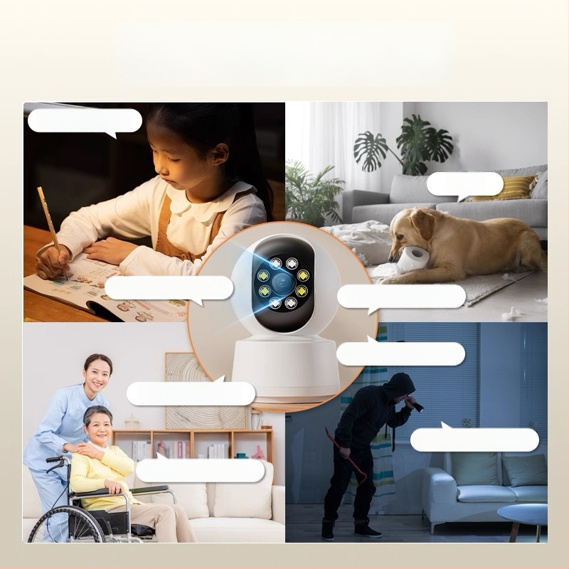 Gudra bezvadu kamera 1080p, 4G bez datiem, Nakts redzamība, Vadība ar mobilo lietotni, Iekštelpu izmantošana