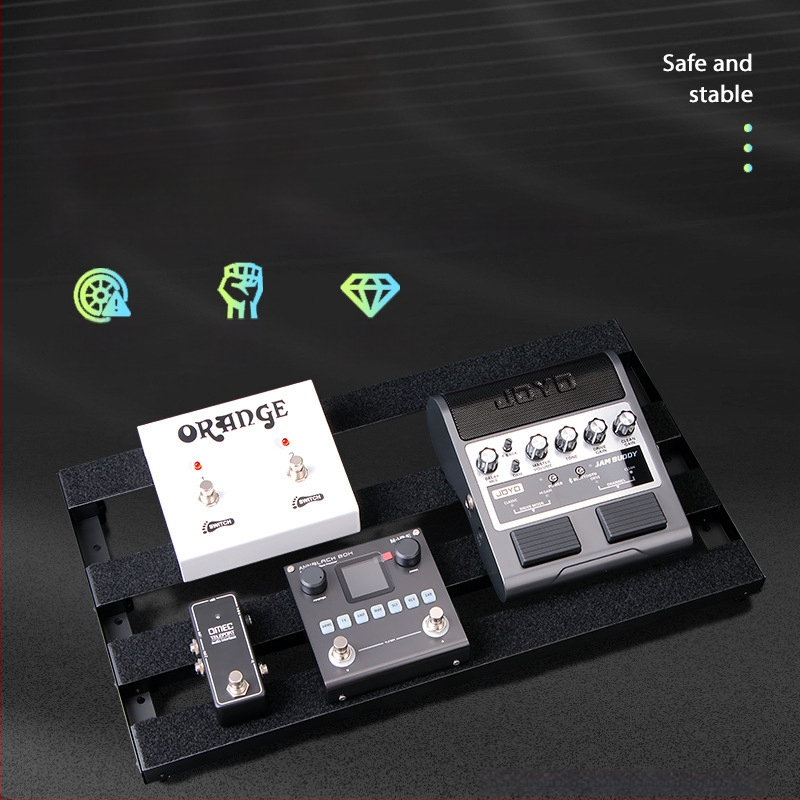 Efektpedāļu plāksne – M-VAVE, cinka sakausējums, modelis: Effect Pedal Board, pārnēsājams pedāļu statīvs gitārām