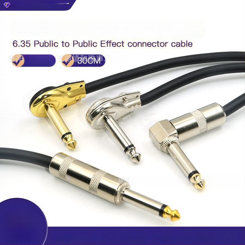 Gitāras efektu kabelis ar 6,35 mm savienotāju, viens kabelis, trokšņu samazināšana, PVC+ metāls, modelis 002