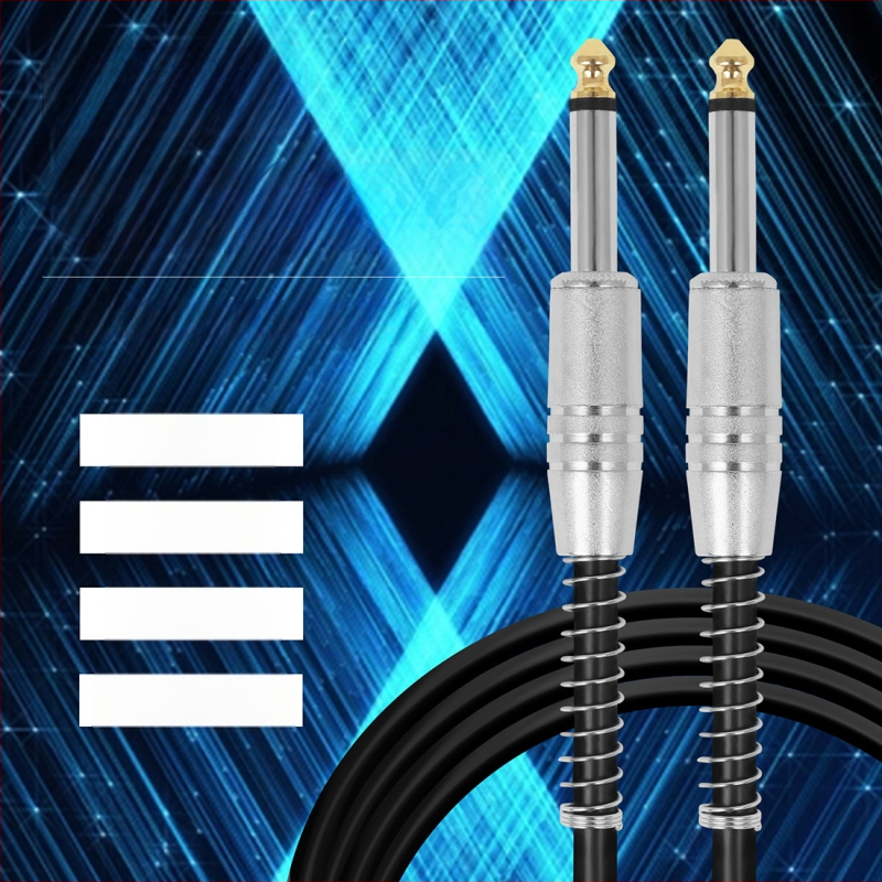 Kabelis ģitārai ar 6,35 mm konektoru, garumi 3, 5 vai 10 m, trokšņa samazināšana, nodilumizturīgs dizains, modelis PJ16401-1-3