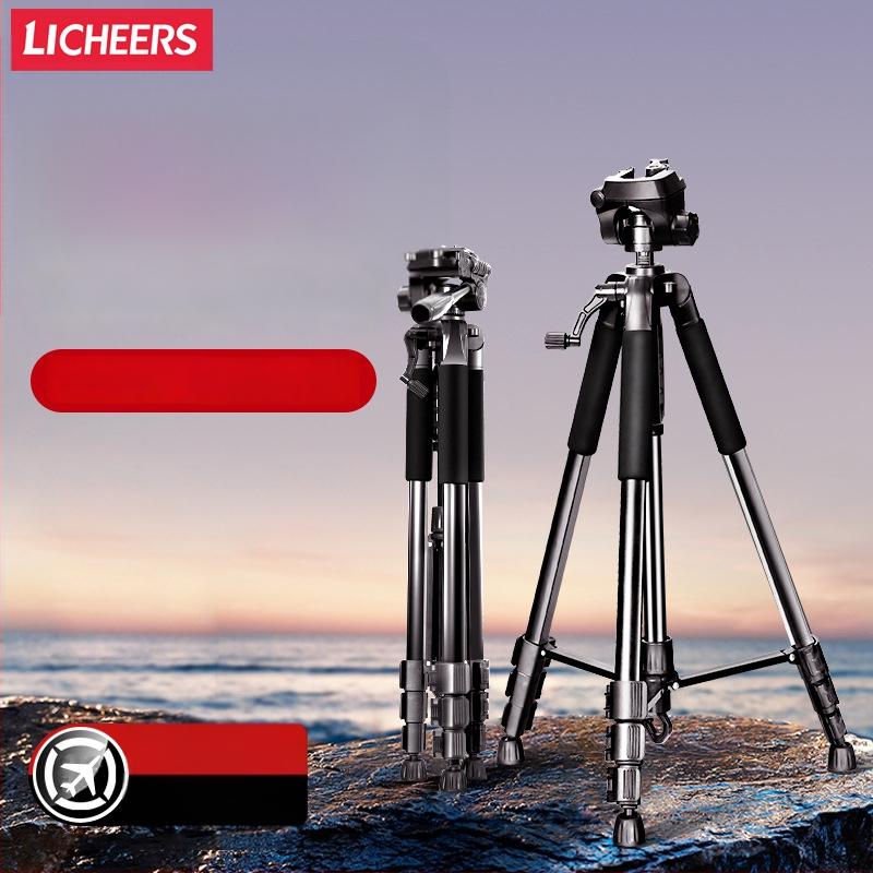 Kamerų trikojis grindinis stovas SLR, makro ir mobiliajam fotografavimui, 1,8 m aukštis, metalinė konstrukcija, 3-sekcių dizainas