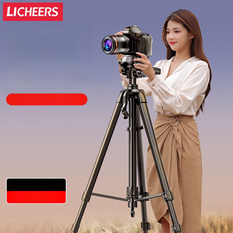 Kamerų trikojis grindinis stovas SLR, makro ir mobiliajam fotografavimui, 1,8 m aukštis, metalinė konstrukcija, 3-sekcių dizainas